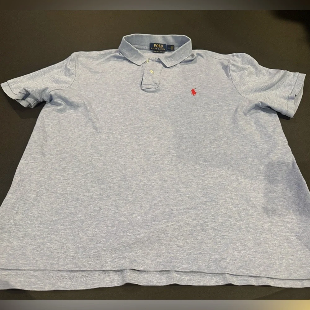 Polo Ralph Lauren Pima Soft Touch Polo Shirt Large Blue Red Pony